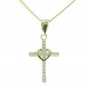 Gold plated cross with strass 20mm