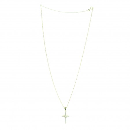 Croce placcata in oro con strass 20mm