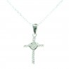Croce d'argento con strass 20mm