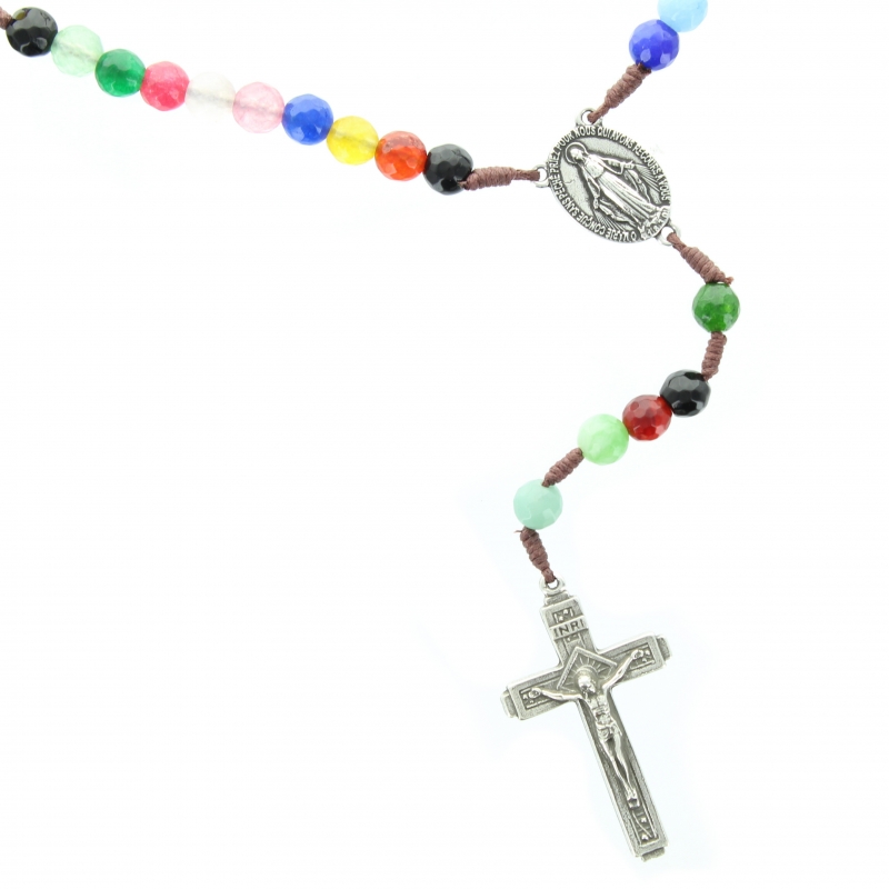 Multi Color Evil Eye Rosary Rosario Bracelet Real Sterling Silver FREE SHIPPING 