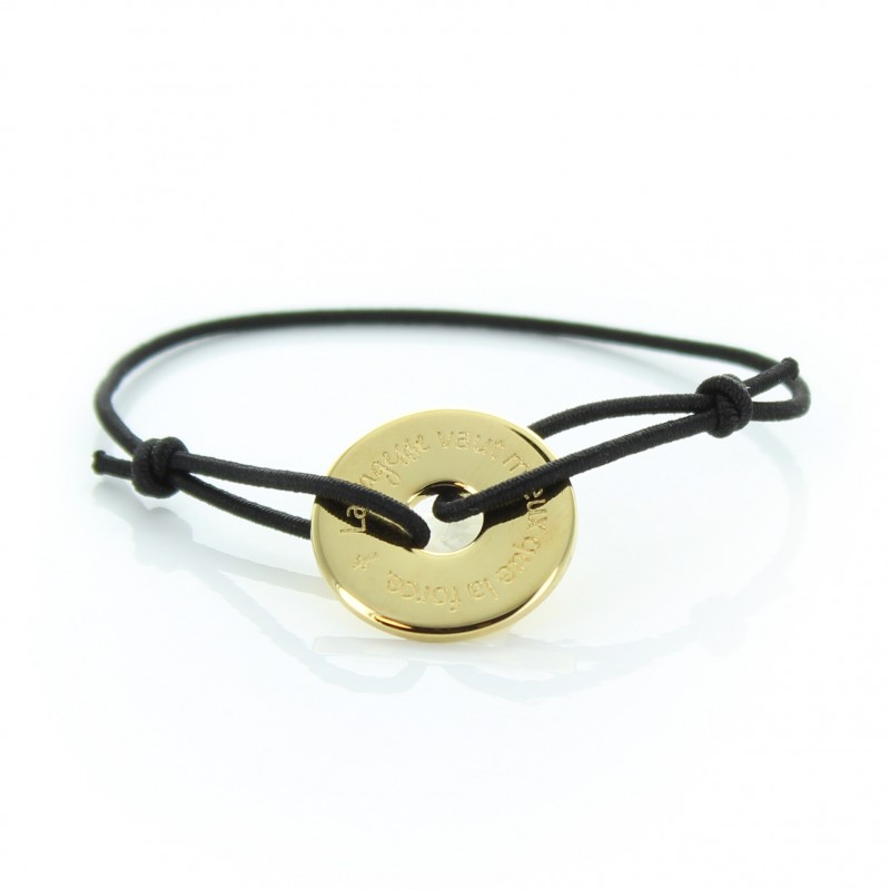 Bracciale anello d'ottone dorato La saggezza è meglio della forza Bracciale anello d'ottone dorato La saggezza è meglio della forza