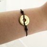 Gold plated brass ring bracelet with quote : There is more happiness in giving than in receiving