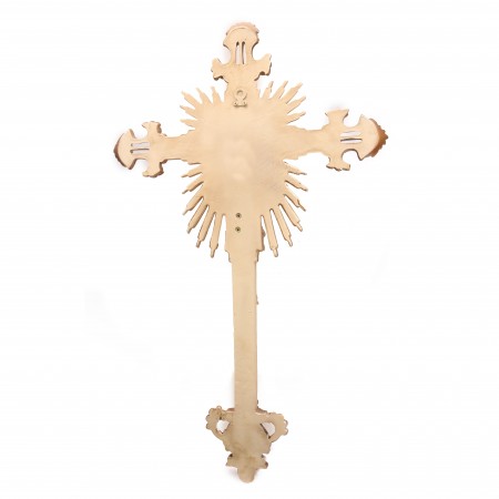 Crocifisso in stile barocco in resina dorata 78cm