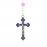 Rosary in coloured glass with Miraculous Virgin center piece