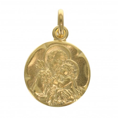 Médaille de Saint Joseph en plaqué or 18mm