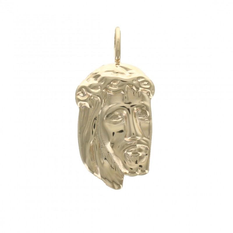 Medaglia placcata in oro faccia di Cristo 31mm