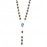 Wooden Lourdes rosary with oval beads