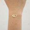 Gold plated Lourdes bracelet with double heart