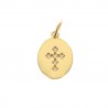 Gold plated medal with cross 15mm