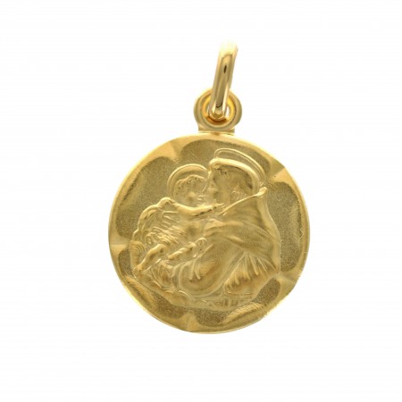 Médaille de Saint Antoine en plaqué or 20mm