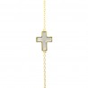 Gold plated bracelet with mother of pearl religious cross