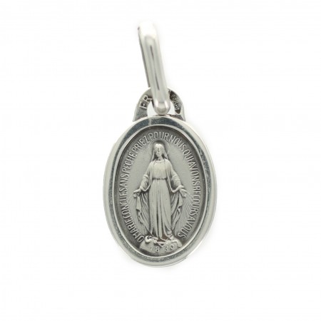 Médaille Miraculeuse ovale en argent 10mm