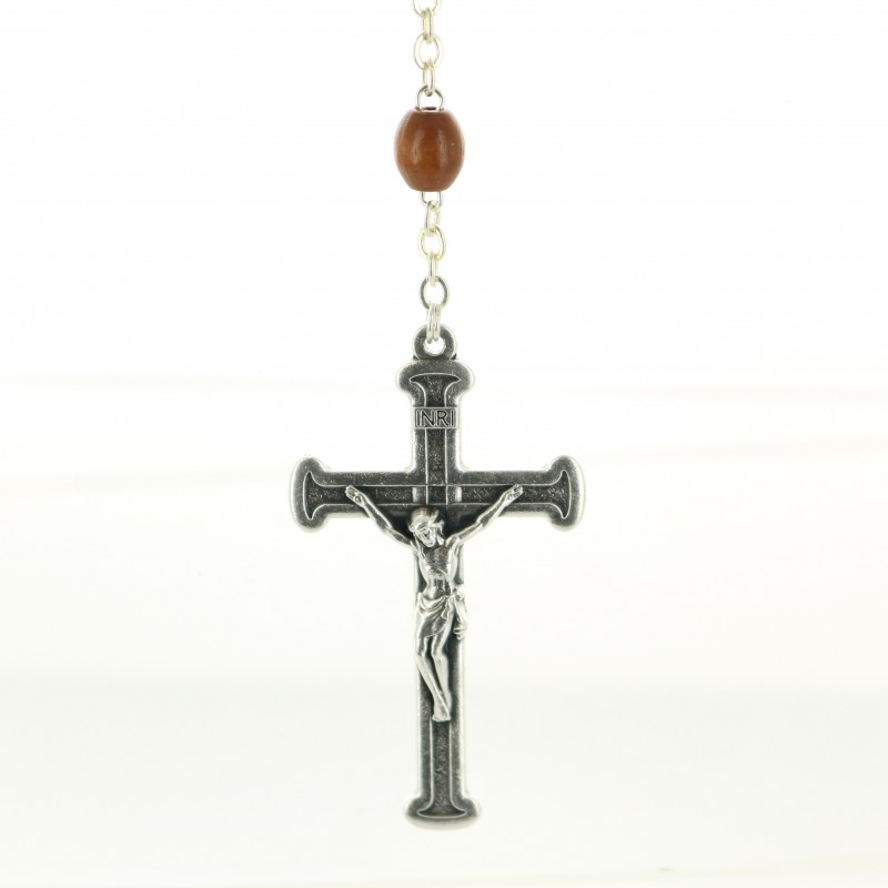 Wooden rosary of the Souls of Purgatory with its box