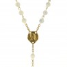 Gold plated rosary with mother of pearl beads