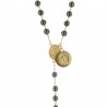 Combat rosary Valiant center piece in hematite and gold plated