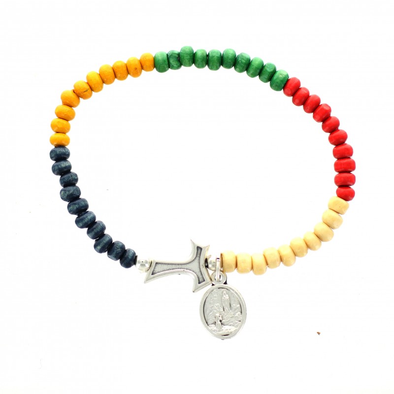 Colored child bracelet with religious cross
