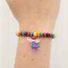 Child bracelet with colored wooden grains