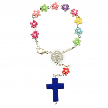 Scatola del rosario colorata e fiorita per bambini