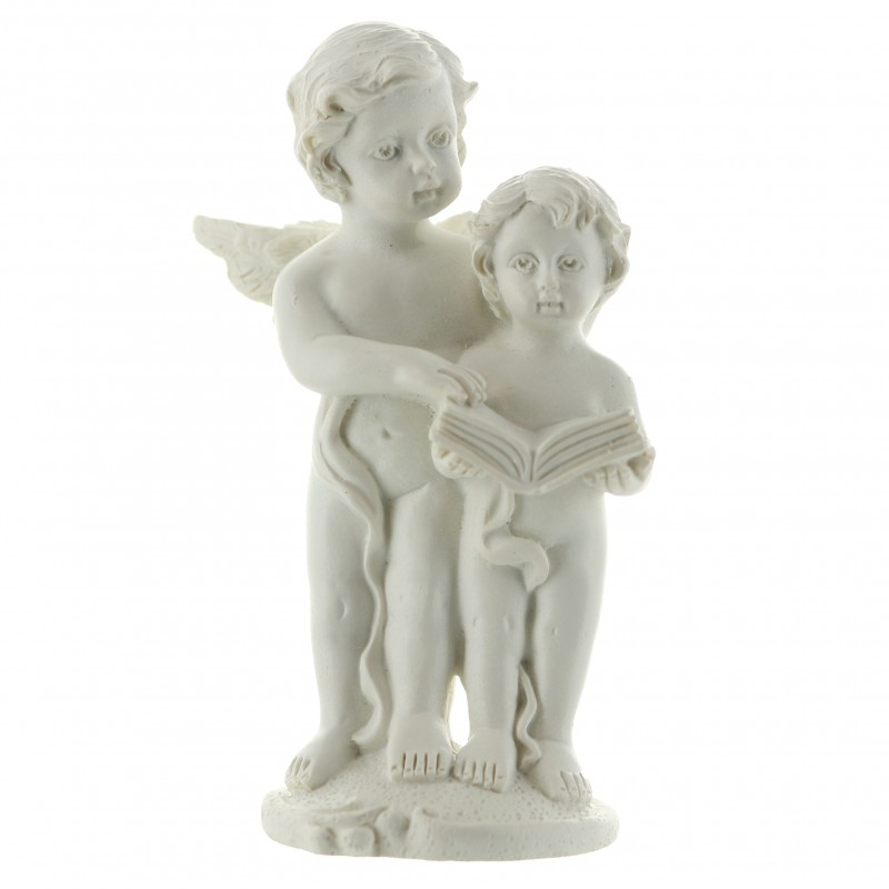 Guardian Angel Statue 10 cm in white resin