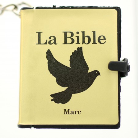 Porte-clé avec véritable Bible petit format