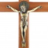 Crocifisso in legno decorato con la medaglia di San Benedetto 30 cm