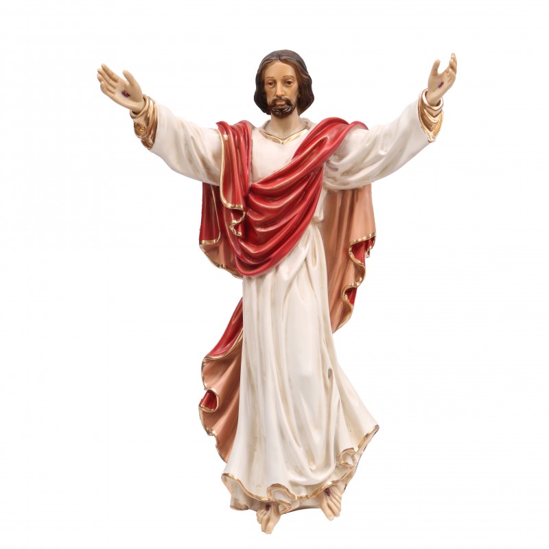 Statua da parete del Cristo Redentore in resina colorata 54 cm