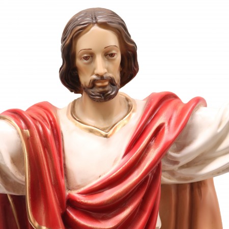 Statua da parete del Cristo Redentore in resina colorata 54 cm