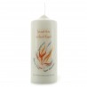 White candle for Confirmation with religious quotes 15x6cm