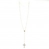 Golden rosary with real mother of pearl beads and cross
