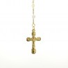 Gold-plated rosary with mother-of-pearl beads