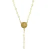 Gold-plated rosary with mother-of-pearl beads