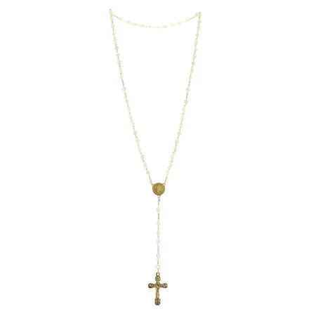 Gold-plated rosary with mother-of-pearl beads