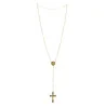 Gold-plated rosary with mother-of-pearl beads