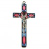 Croix du Saint esprit avec fond en vitrail coloré