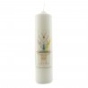 White baptism candle decorated 5x20cm