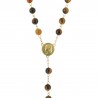 Gold-plated rosary with Tiger Eye stone beads