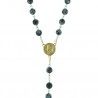 Gold-plated rosary with obsidian stone beads