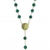 Gold-plated rosary with malachite stone grains