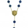 Gold-plated rosary with Lapis Lazuli stone grains