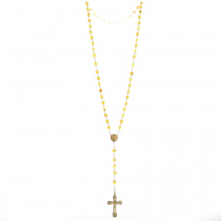 Gold-plated rosary with Amber beads