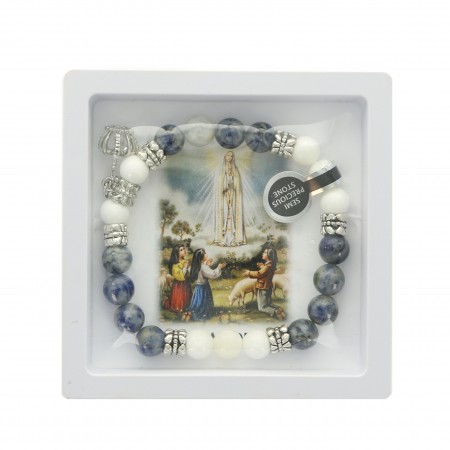 Bracelet de Notre Dame de Fatima en pierres semi-précieuses