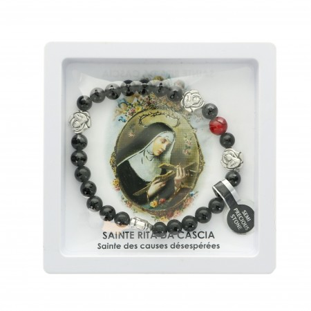 Bracelet de Sainte Rita en pierres semi-précieuses