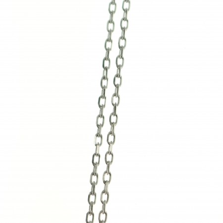 Chaine maille fine en Argent rhodié type forçat 50 cm
