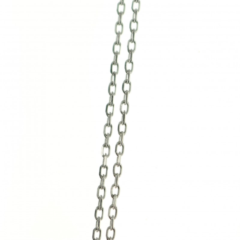 Chaine maille fine en Argent rhodié type forçat 50 cm