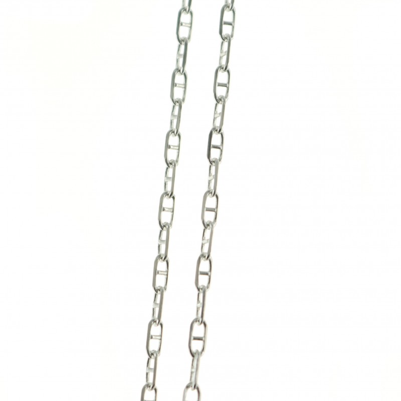 Silver chain in round marine mesh 50cm