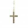 Gold rosary with Swarovski crystal beads