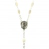 Silver rosary in real mother-of-pearl