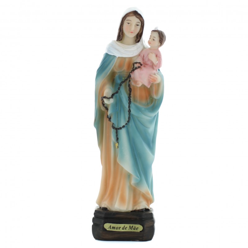 Statua della Madonna del Rosario in resina 21cm Statua della Madonna del Rosario in resina 21cm