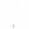 Parure avec pendentif d'une croix en strass et une chaîne en argent