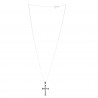 Parure avec pendentif d'une croix en strass et une chaîne en argent